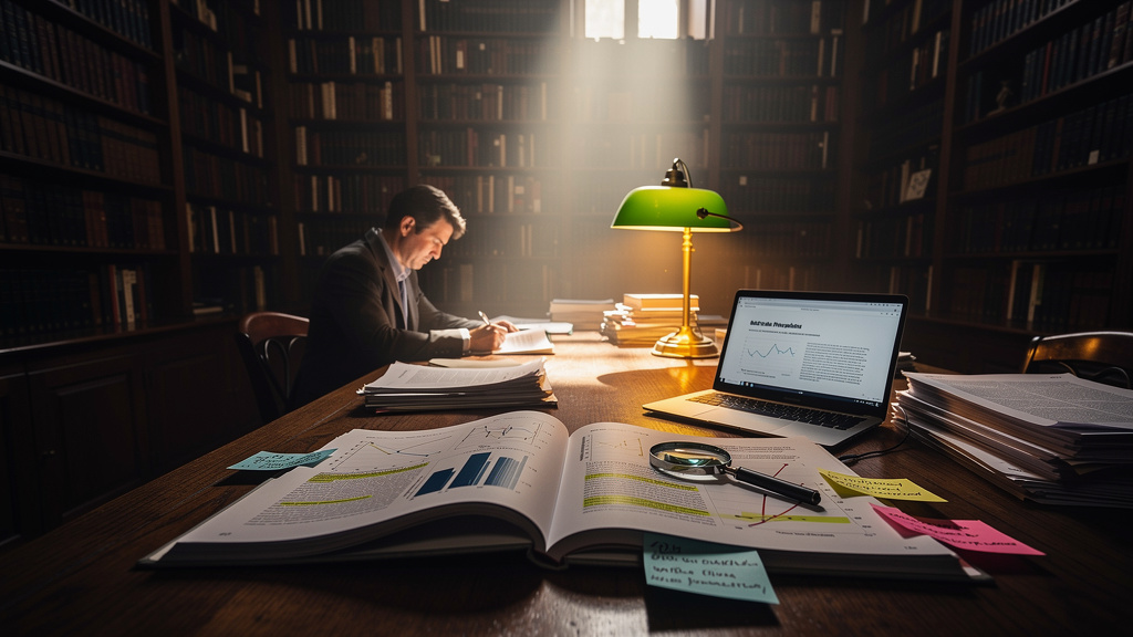 Read a 200-page research report and surface the contrarian finding
