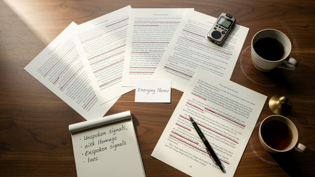 Analyze a long interview transcript for unspoken signals