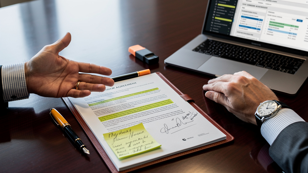Identify the asymmetric clauses in a vendor agreement